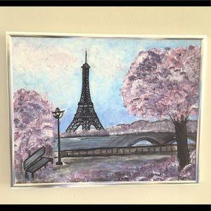 Paris: acrylic painting 11x14 canvas panel